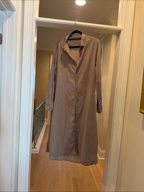 CP Shades Taupe Long Sleeve Shirt Dress(bw)